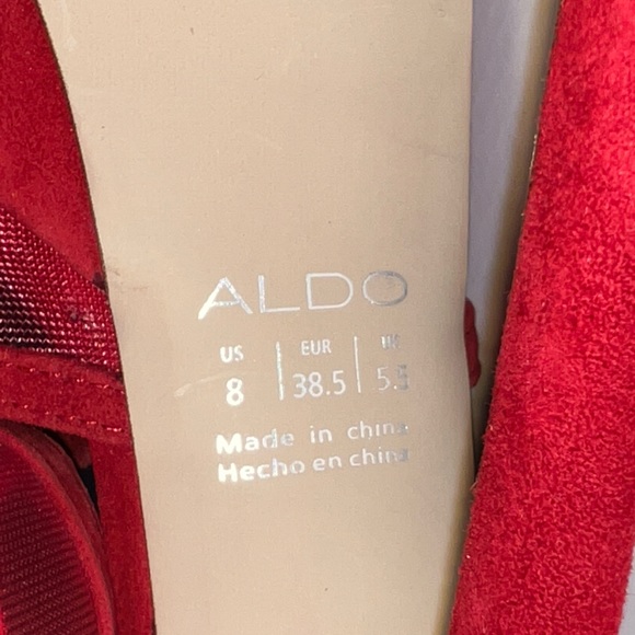 Aldo red suede platform high heels NIB - Picture 5 of 8